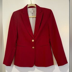 Tahari Bold Red Blazer with Gold Buttons
